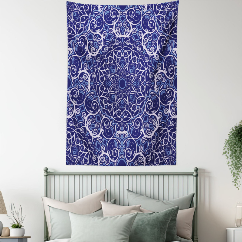 Bohemian Floral Circle Tapestry