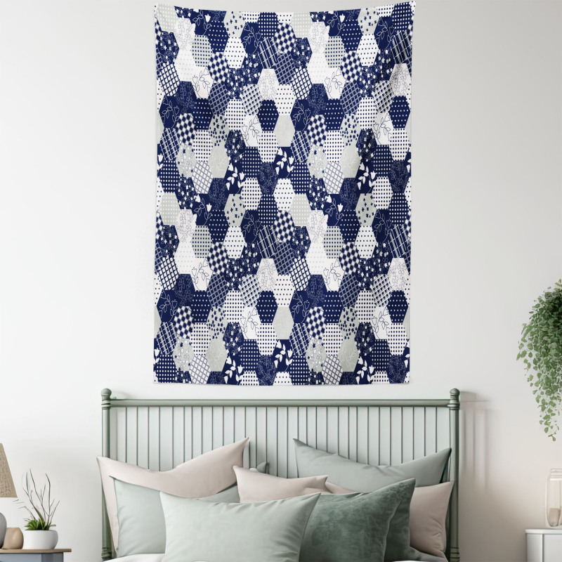 Patchwork Style Dots Star Tapestry
