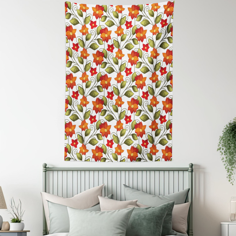 Boho Herbs Lily Nature Tapestry