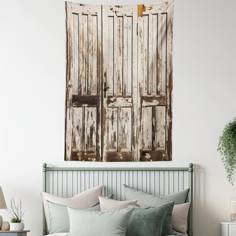 Vertical Rustic Planks Tapestry