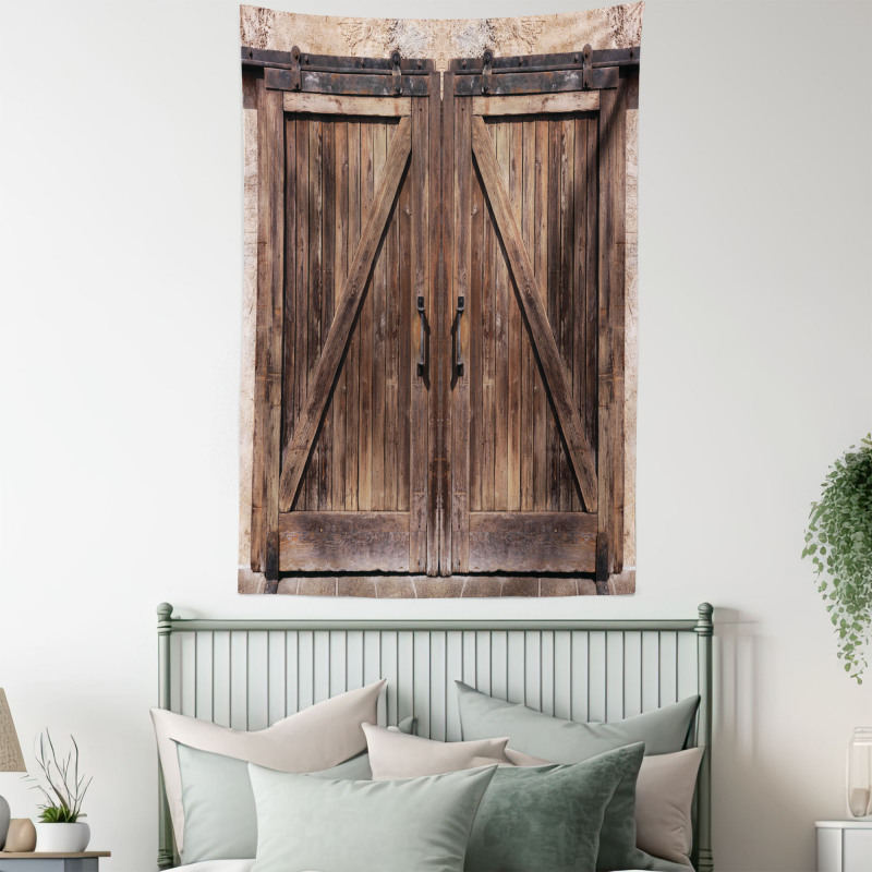 Wooden Barn Door Image Tapestry