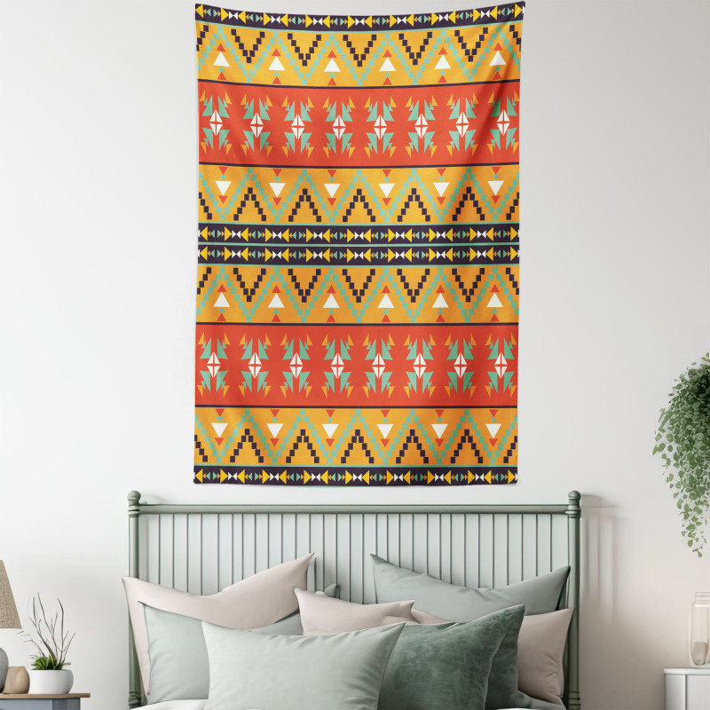 Tribal Aztec Motifs Tapestry