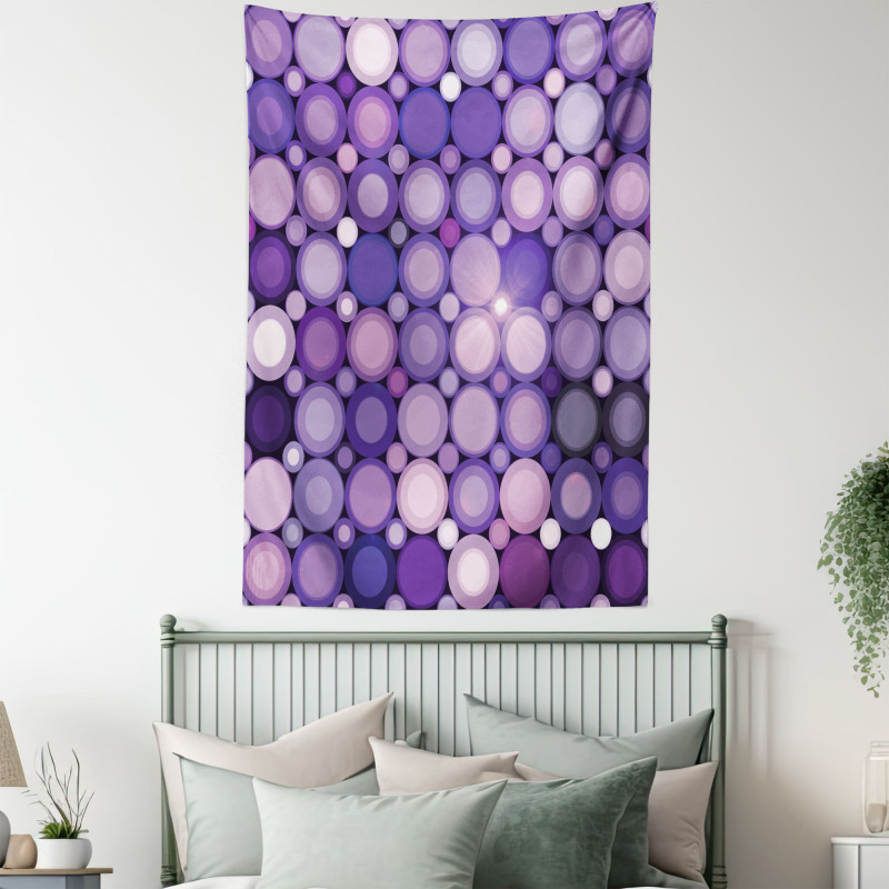 Geometric Violet Circles Tapestry
