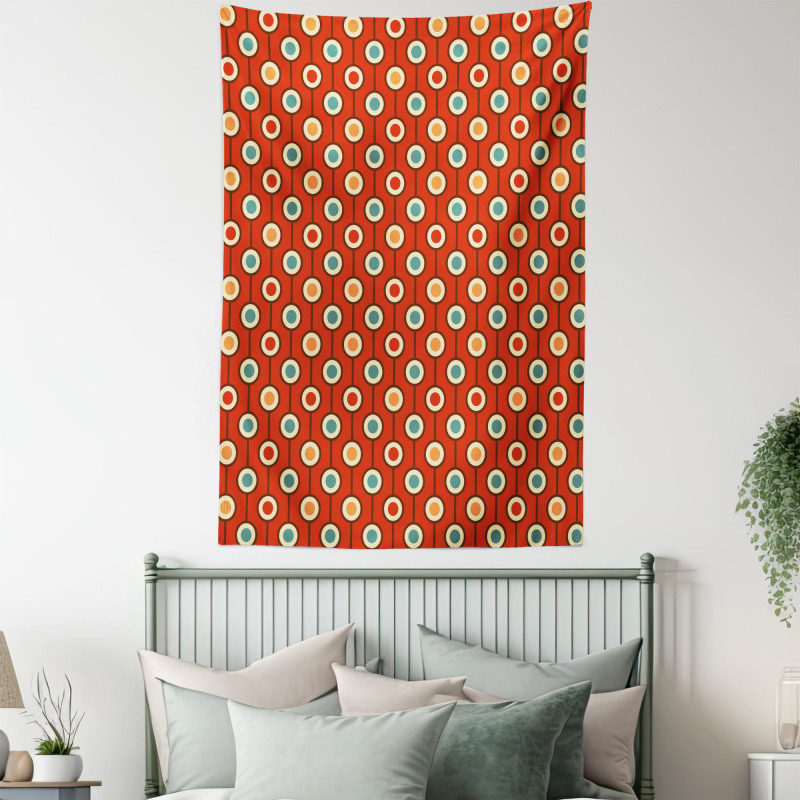 60s Style Hippie Dots Tapestry