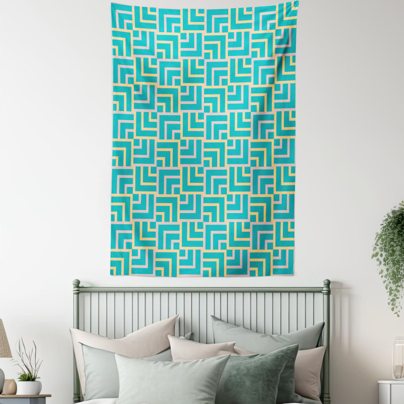 Art Deco Square Lines Tapestry