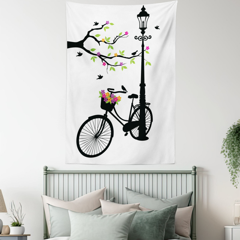 Spring Tree Birds Bike Tapestry