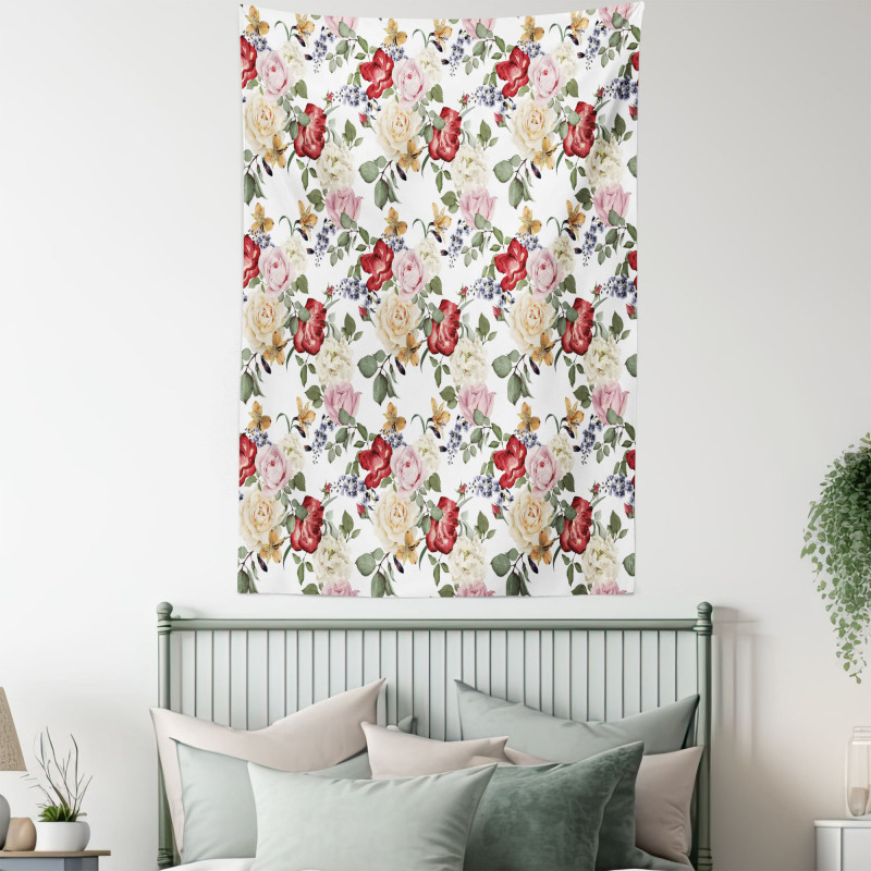 Lilacs Roses Flowers Tapestry