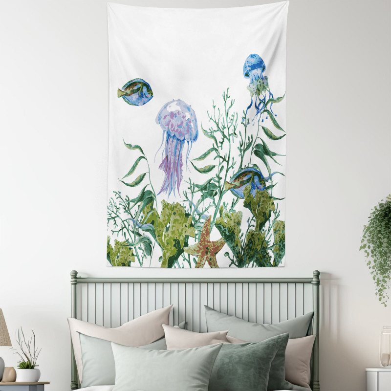 Seaweed Jellyfish Fish Tapestry