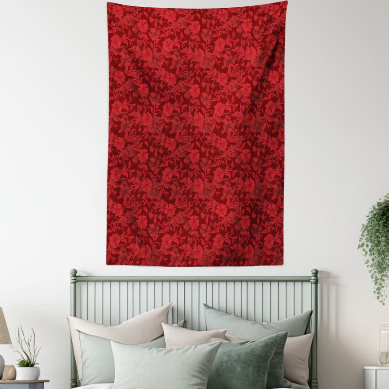 Flowers Leaves and Swirls Tapestry
