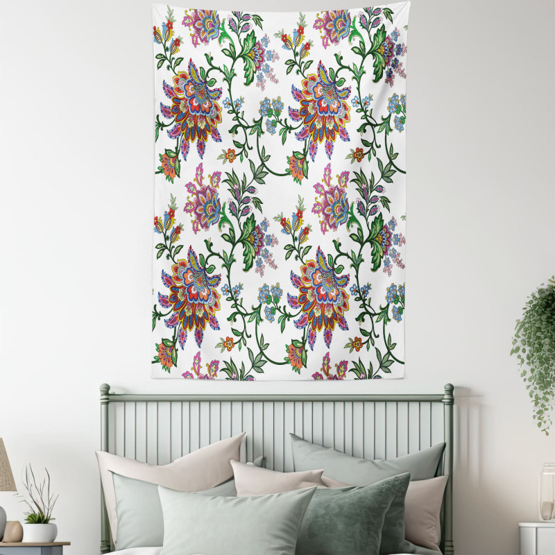 Vintage Floral Ornaments Tapestry