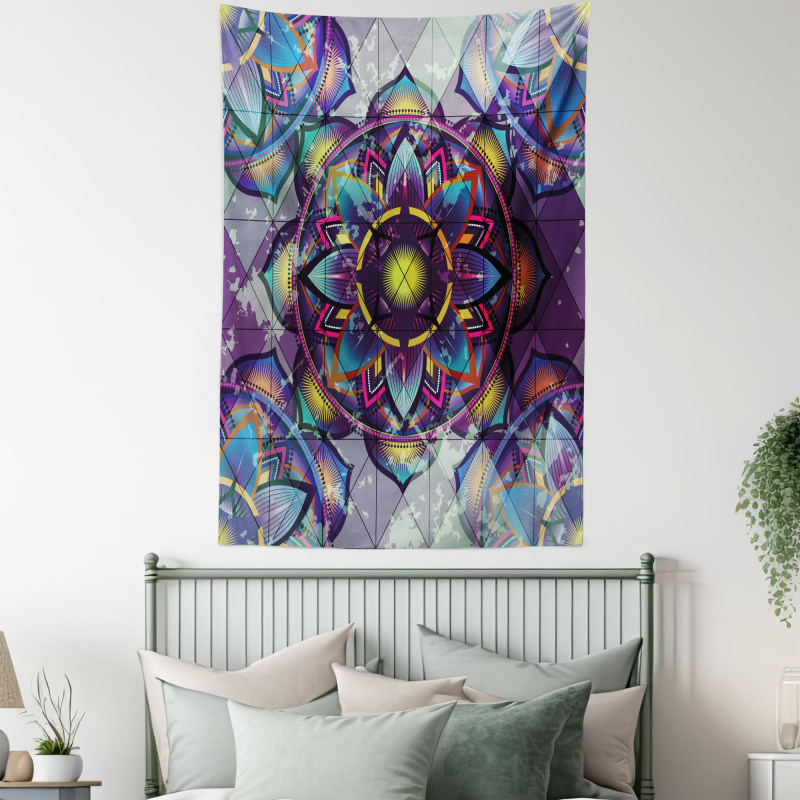 Grunge Futuristic Mandala Tapestry