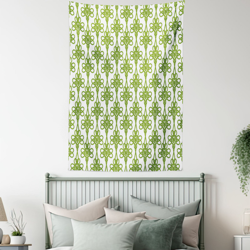 Entangled Clover Leaves Tapestry