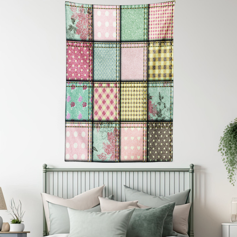 Square Pieces Tile Tapestry