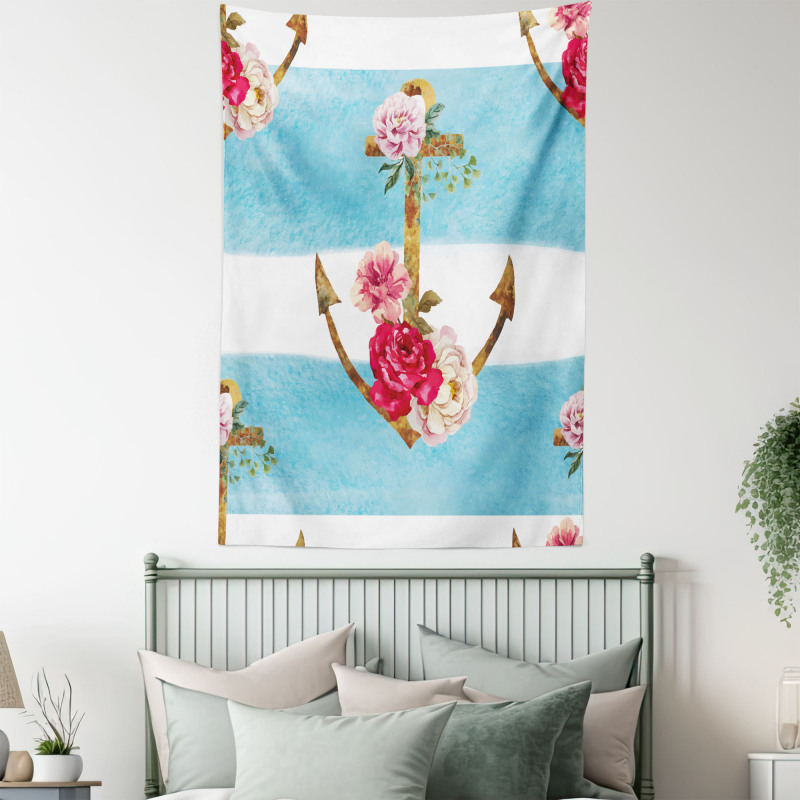 Anchors and Roses Tapestry