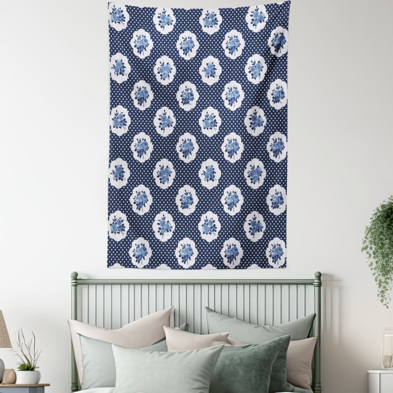 Motifs Dots Flowers Tapestry