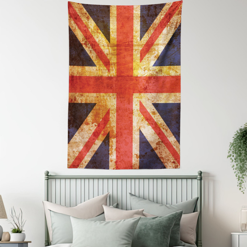 Union Jack Motif Grunge Tapestry