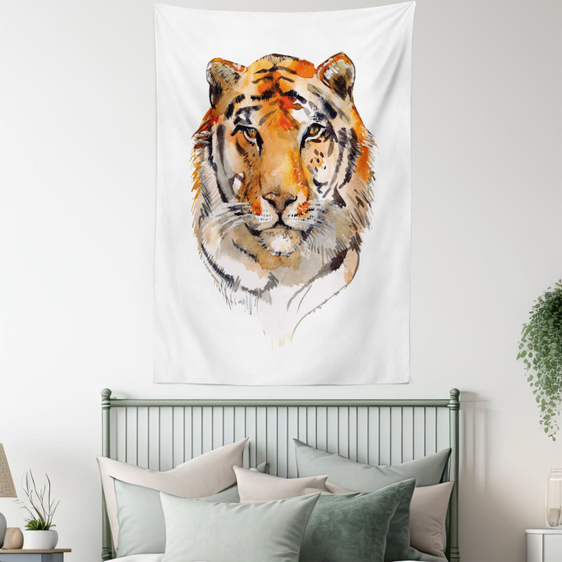 Calm Stare Watercolor Art Tapestry