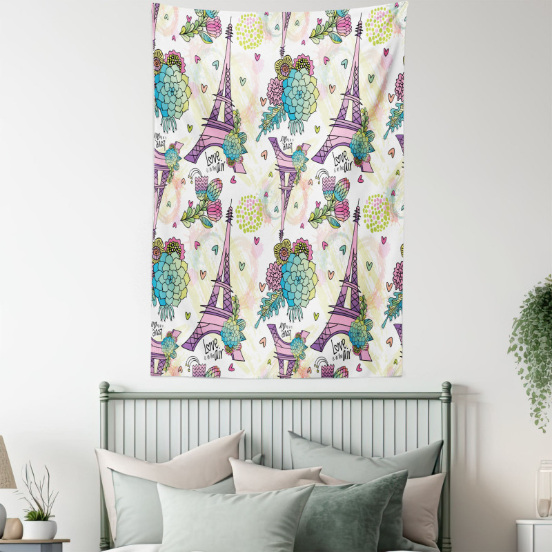 Flower Bouquets Hearts Tapestry