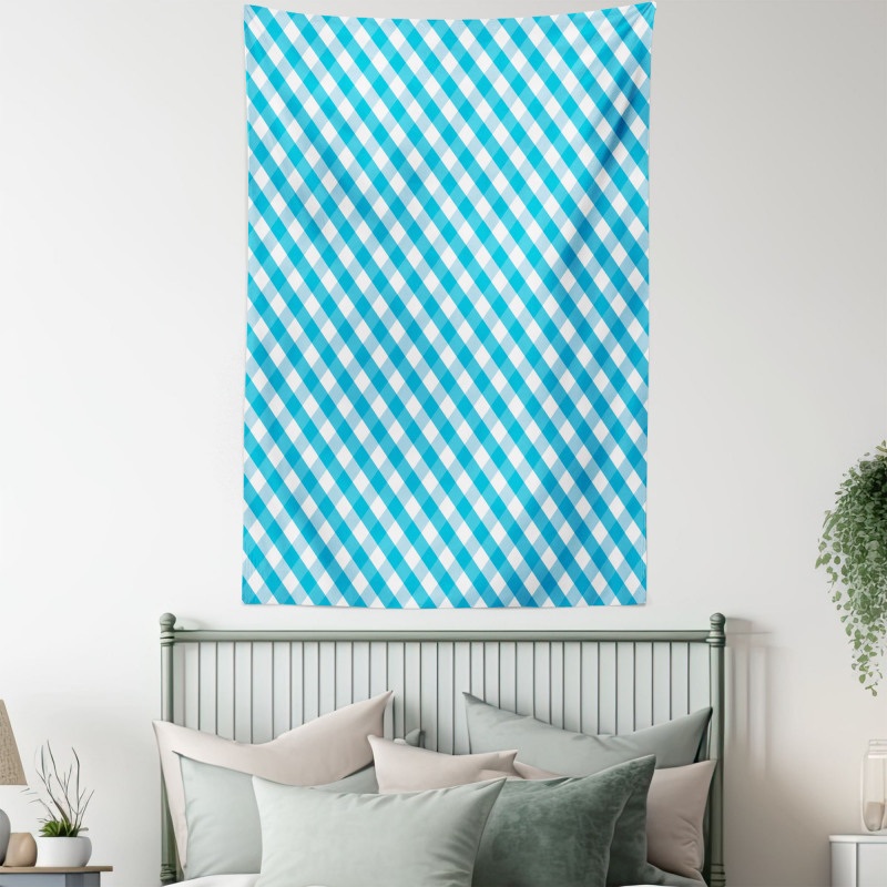 Aqua Stripes Diagonal Tapestry