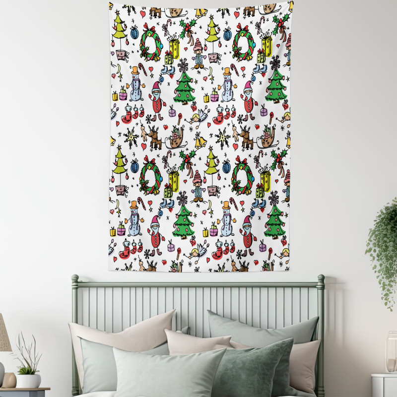 Christmas Cartoon Tapestry