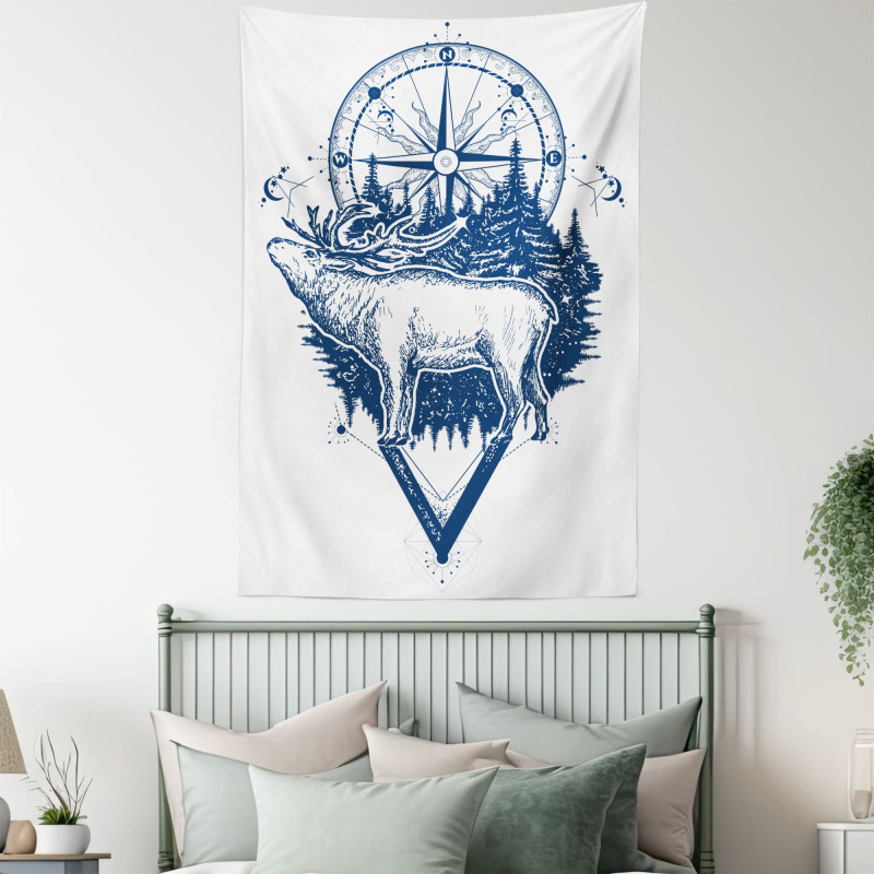 Deer Compass Ethnic Tapestry