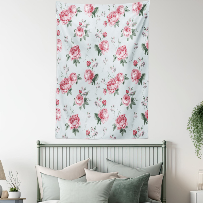 Pink Blossom English Flora Tapestry