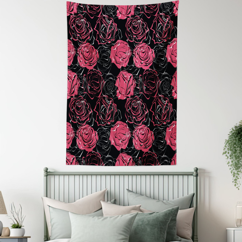 Ombre Rose Blooom Art Tapestry