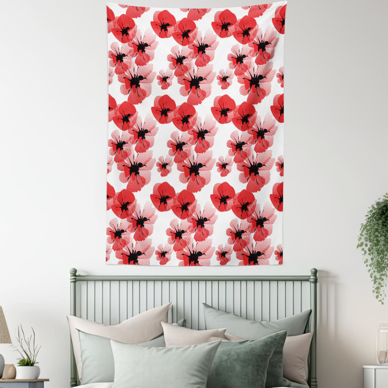 Poppies Vibrant Colors Tapestry