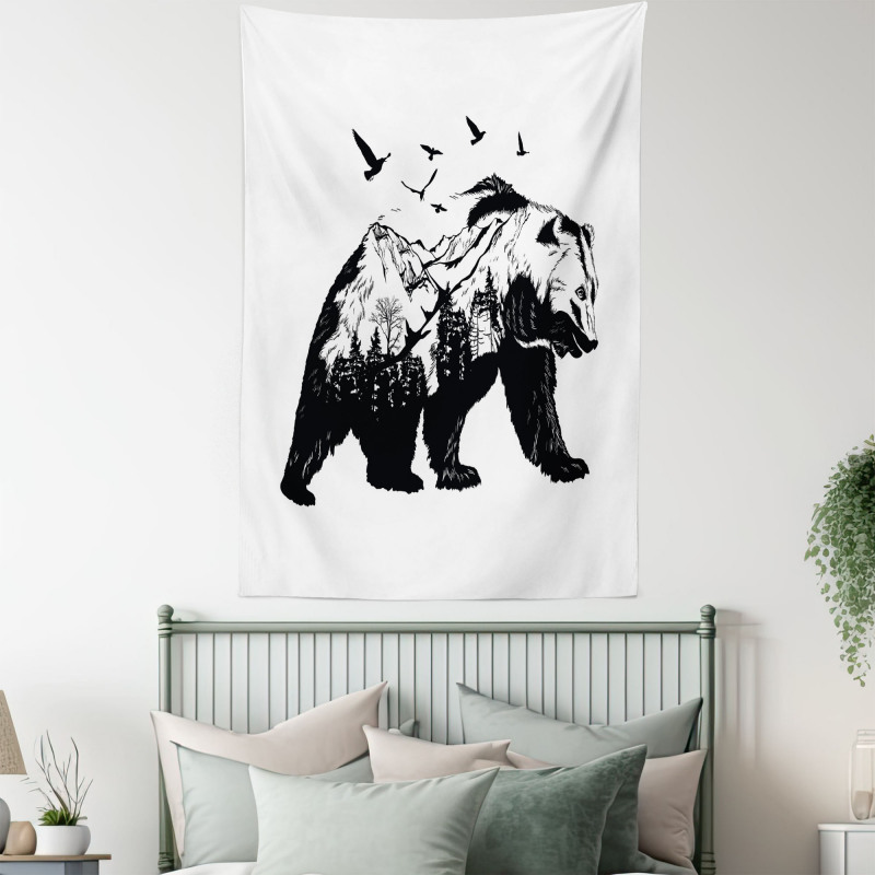 Wildlife Mammal Silhouette Tapestry