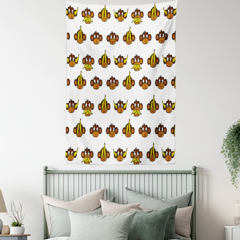 Funny Monkeys Bananas Tapestry