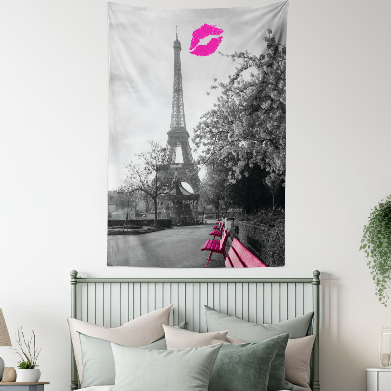 Romantic City and a Kiss Tapestry