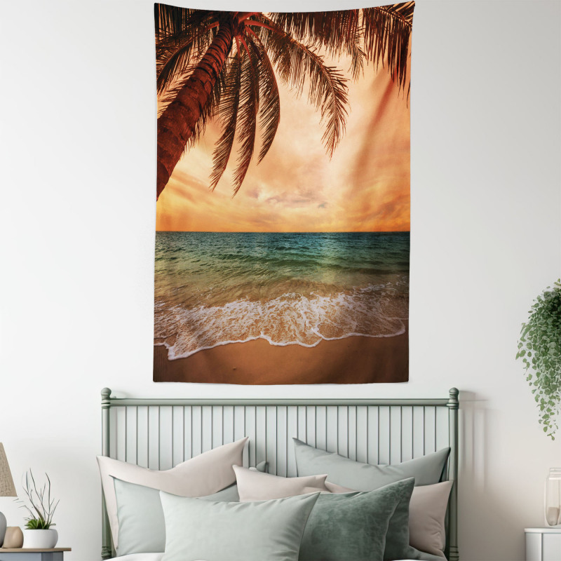 Exotic Seascape with Palm Tapestry