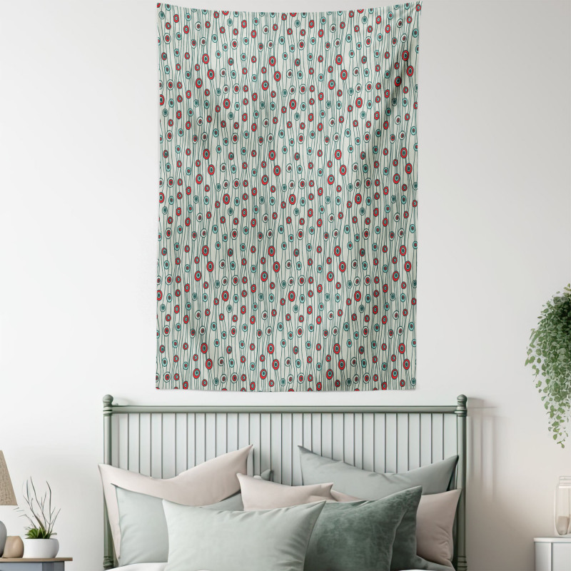 Thin Lines with Dots Tapestry