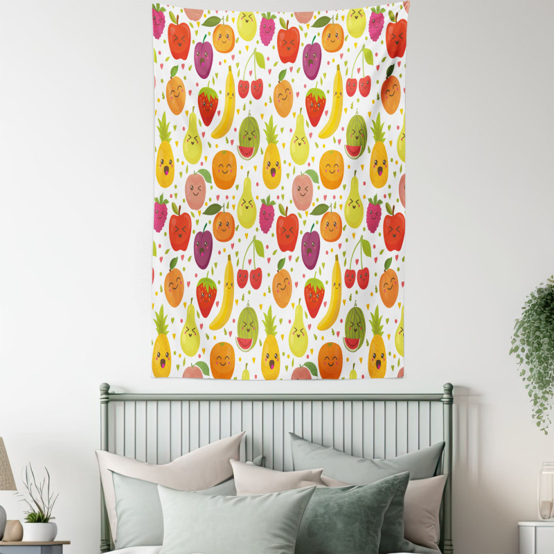 Banana Smile Kids Theme Tapestry