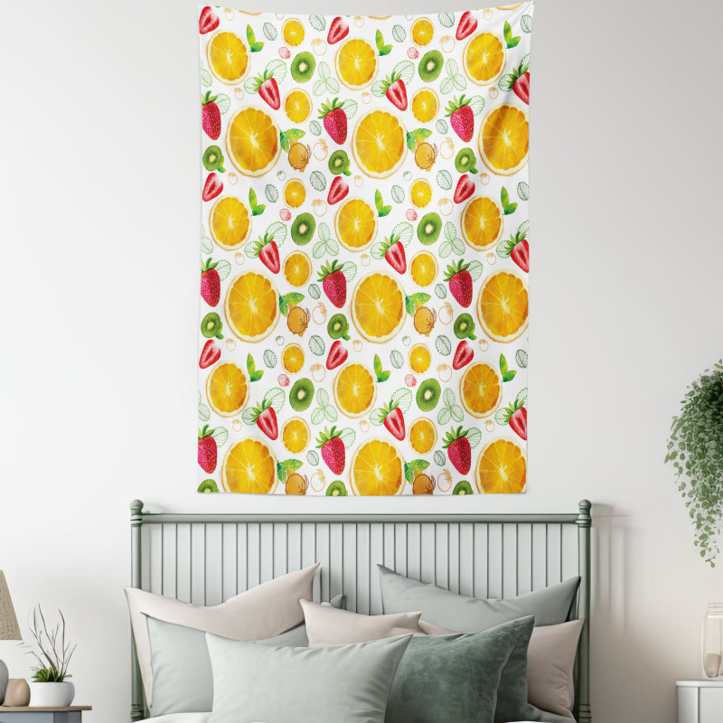 Fresh Citrus Kiwi Lemon Tapestry