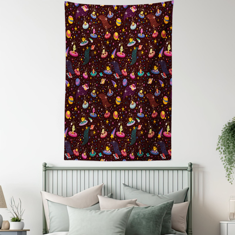 Alien Planets and UFOs Tapestry