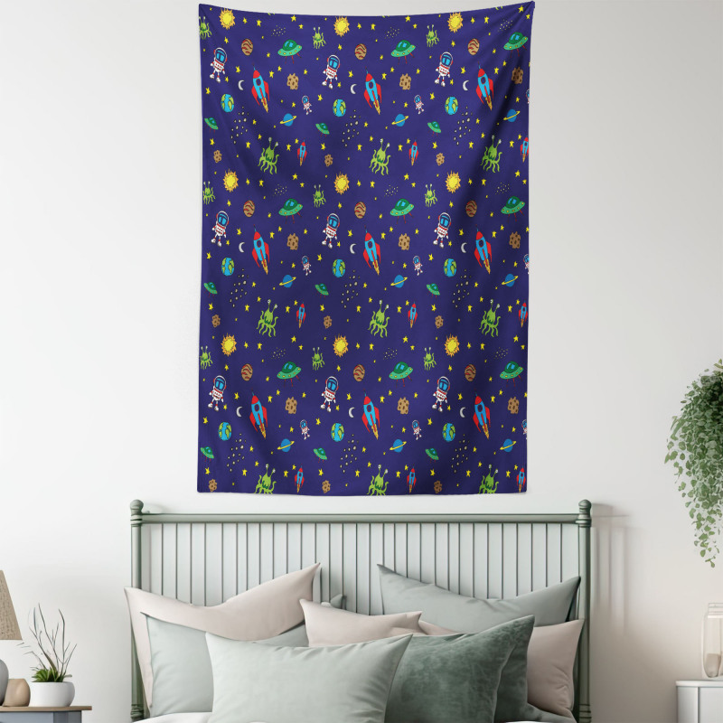 Doodle Cosmos Elements Tapestry