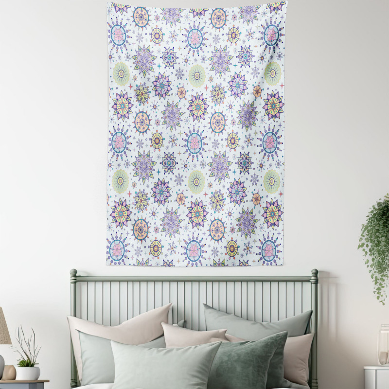 Pastel Floral Blizzard Tapestry