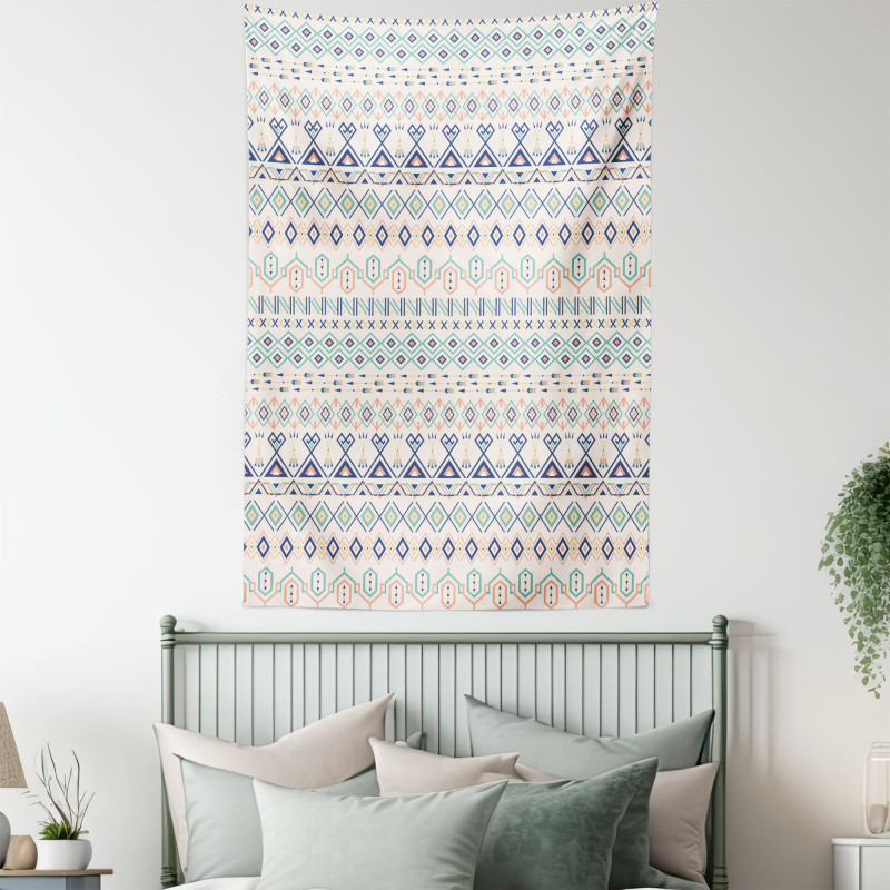 Aztec Motifs Squares Tapestry