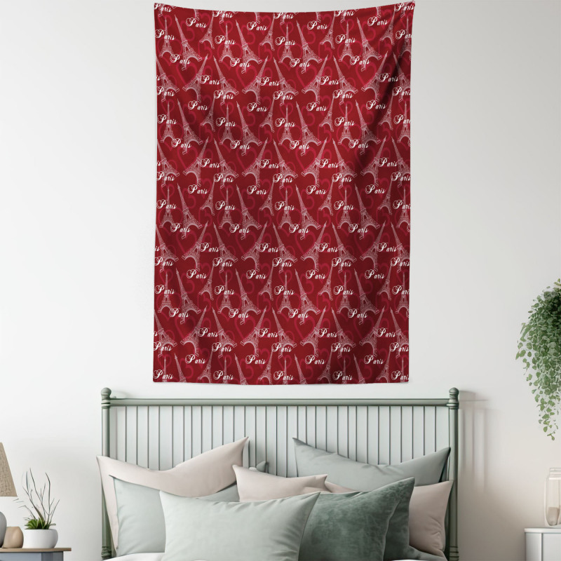 Romantic City of Love Tapestry