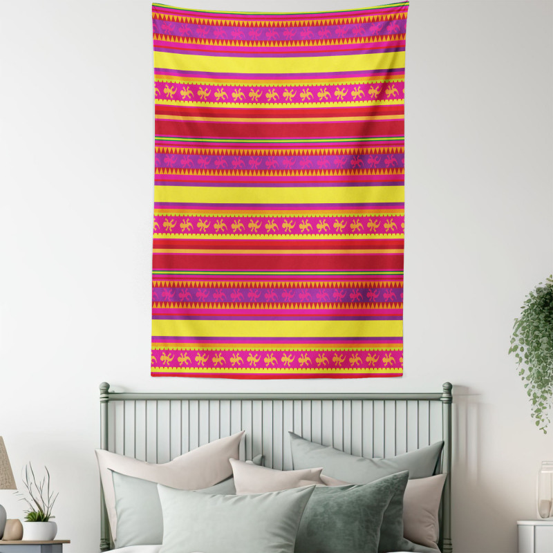 Vibrant Lizard Folklore Tapestry