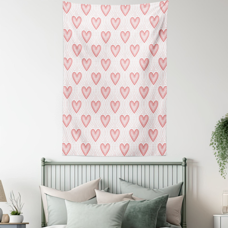 Dotted Heart Pattern Tapestry