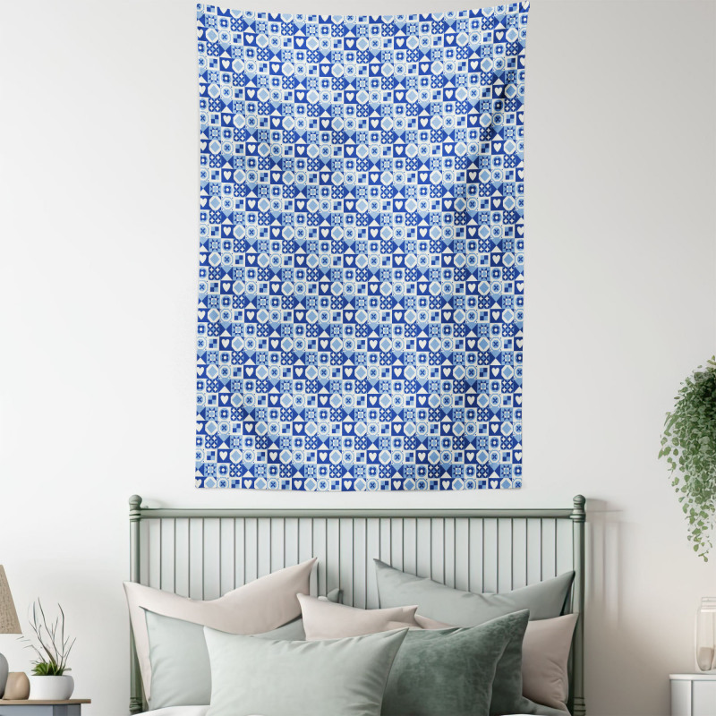Abstract Grid Squares Tapestry