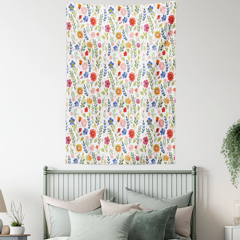 Floral Illustration Tapestry