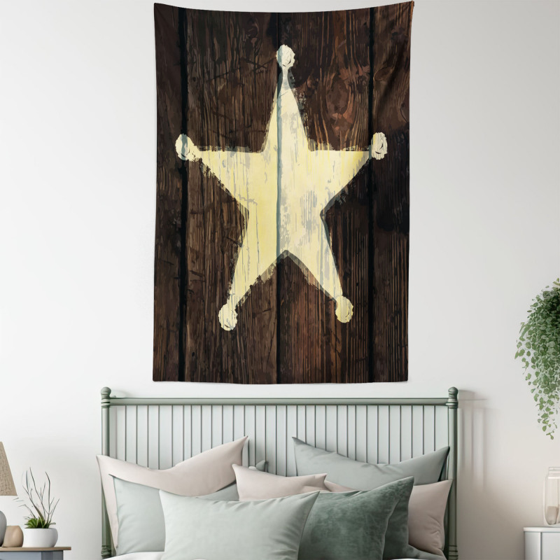 Rustic Wooden Lone Star Tapestry