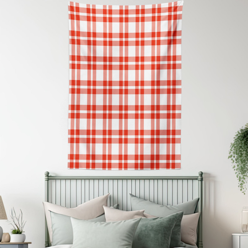 Retro-Modern Checkered Tapestry