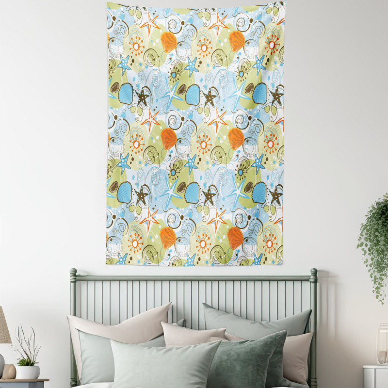 Retro Beach Pattern Tapestry