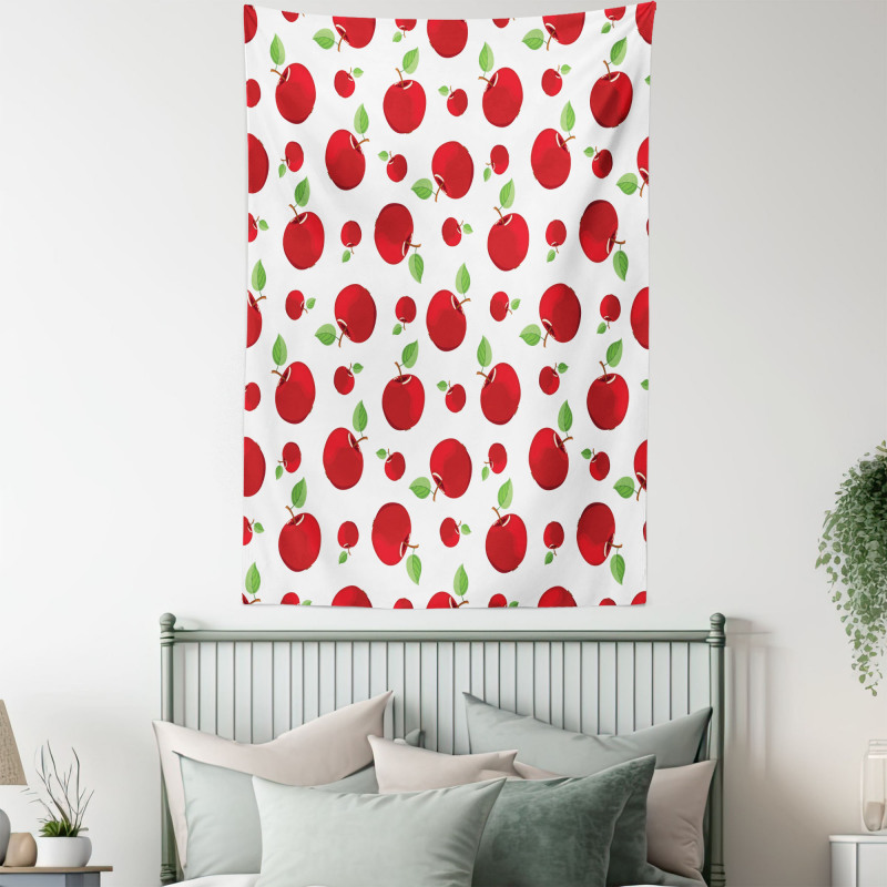 Vivid Cartoon Red Fruit Tapestry