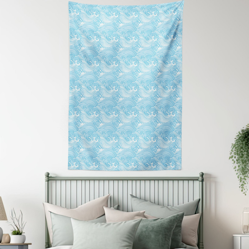 Japanese Waves Tapestry