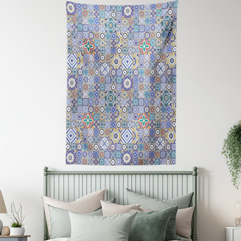 Grid Squares Pattern Tapestry